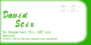 david stix business card